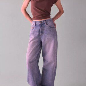 BDG Logan Buckle Baggy Barrel Jean in purple demin